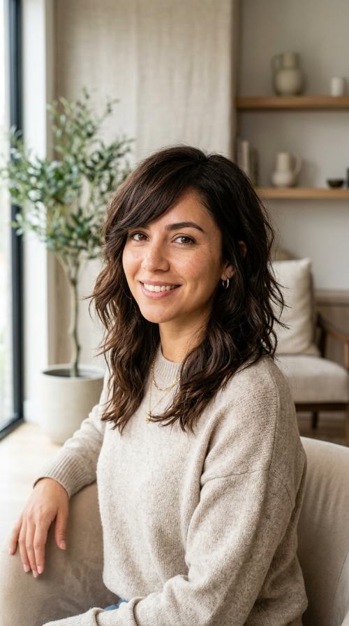 Side-Swept Bangs with Choppy Ends