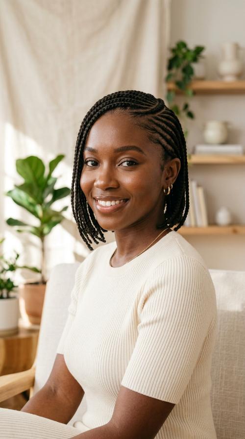 Side-Swept Cornrows
