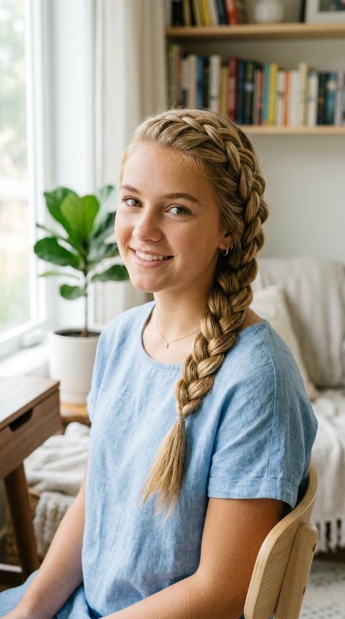 Side-Swept Dutch Braid