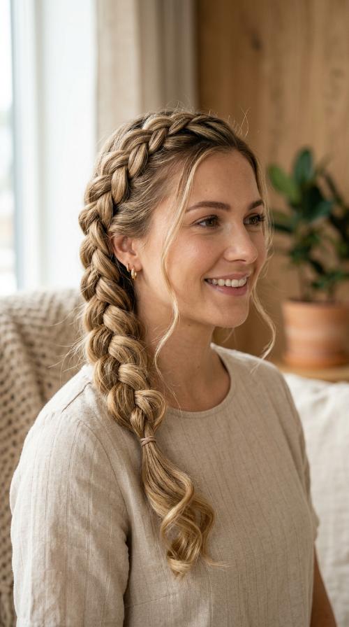 Side-Swept Dutch Braid