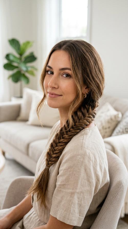Side-Swept Four-Strand Fishtail