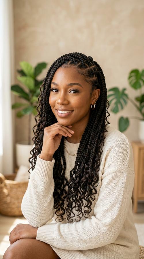 Side-Swept Goddess Braids