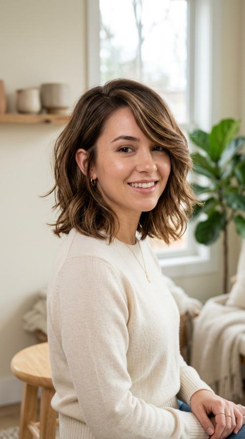 Side-Swept Layered Bob