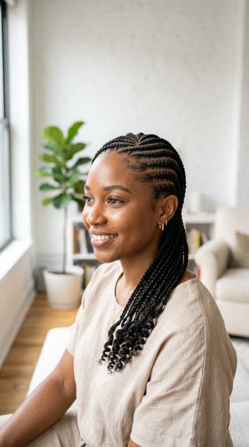 Side-Swept Stitch Braids