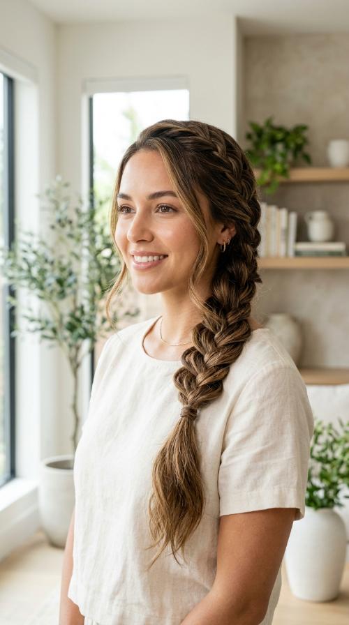 Side-Swept Waterfall Braid