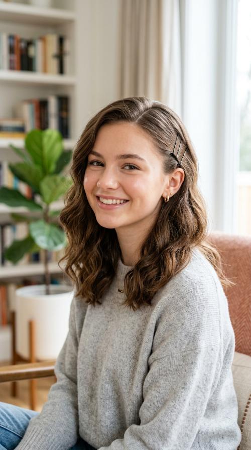Side-Tucked Bobby Pin Style