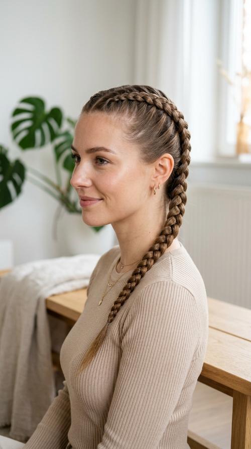 Sleek Dutch Braids