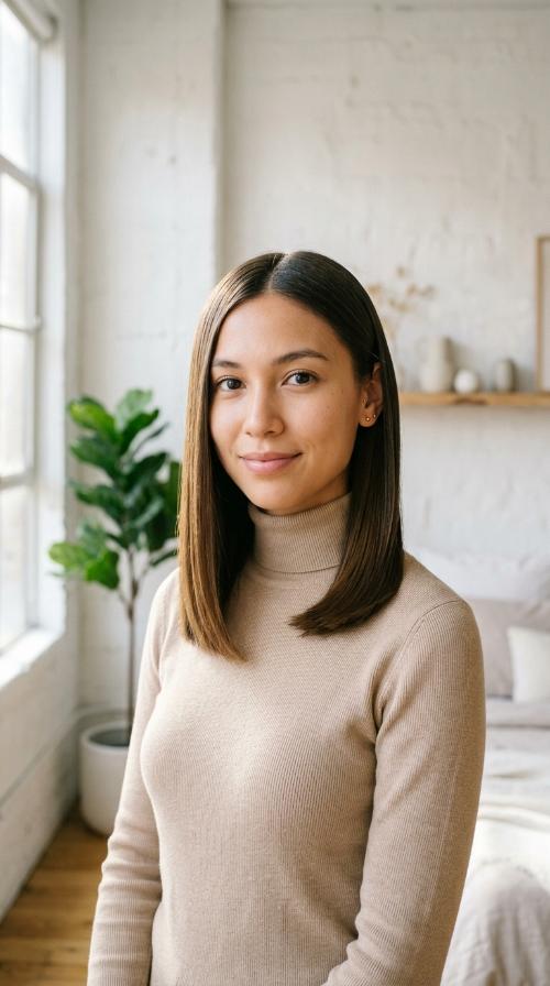 Sleek Glass Hair Mid-Length