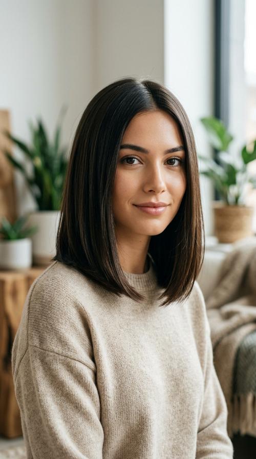 Sleek Glass Hair Mid-Length
