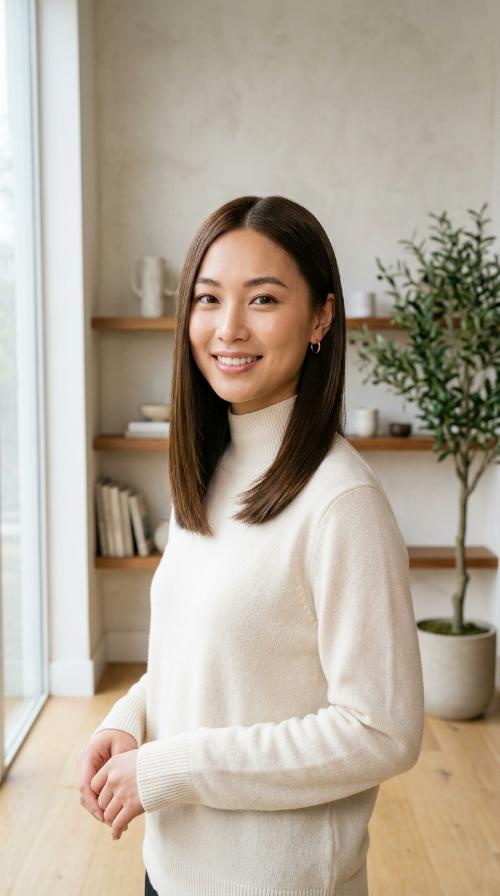 Sleek Glass Hair Mid-Length