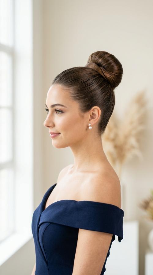 Sleek High Bun with Polish