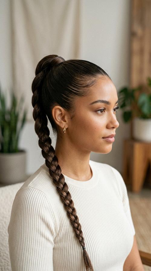 Sleek High Ponytail Braid