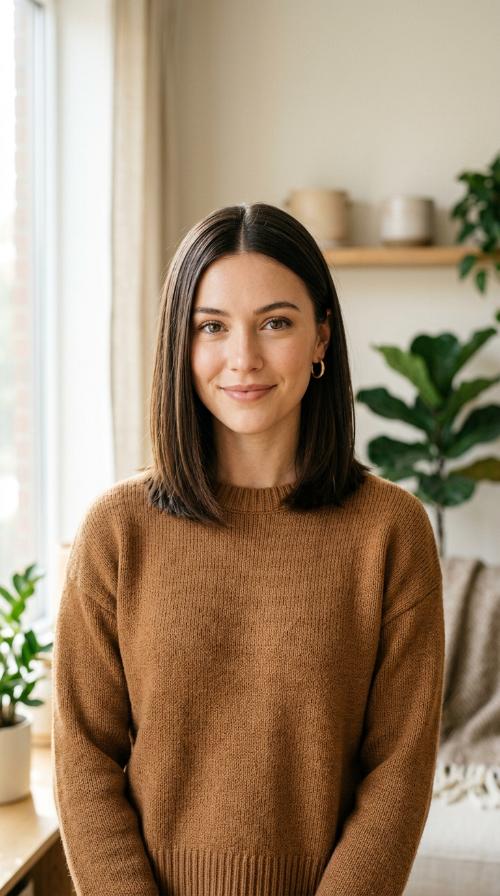 Sleek Middle Part