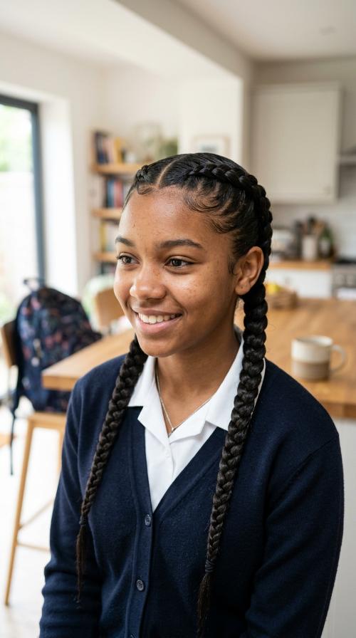 Sleek Pigtail Braids