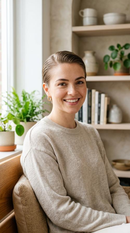 Slicked-Back Elegant Pixie