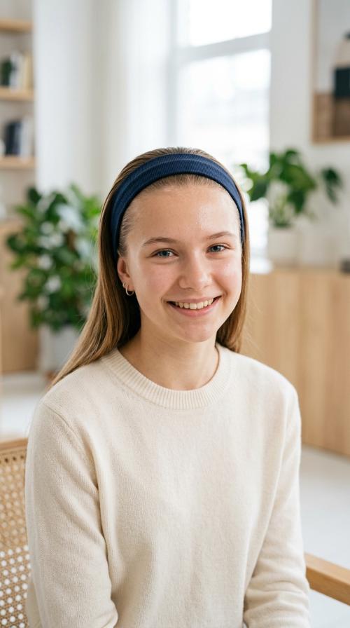 Slicked-Back Headband Look