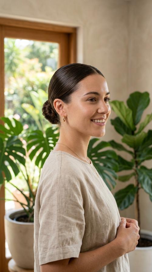 Slicked-Back Low Bun