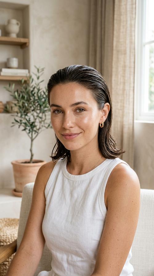 Slicked-Back Wet Look