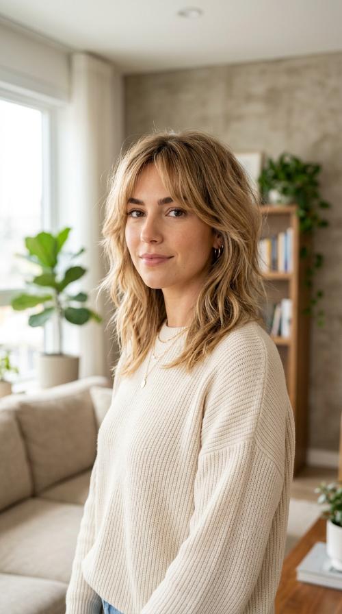 Soft Caramel Wolf Cut