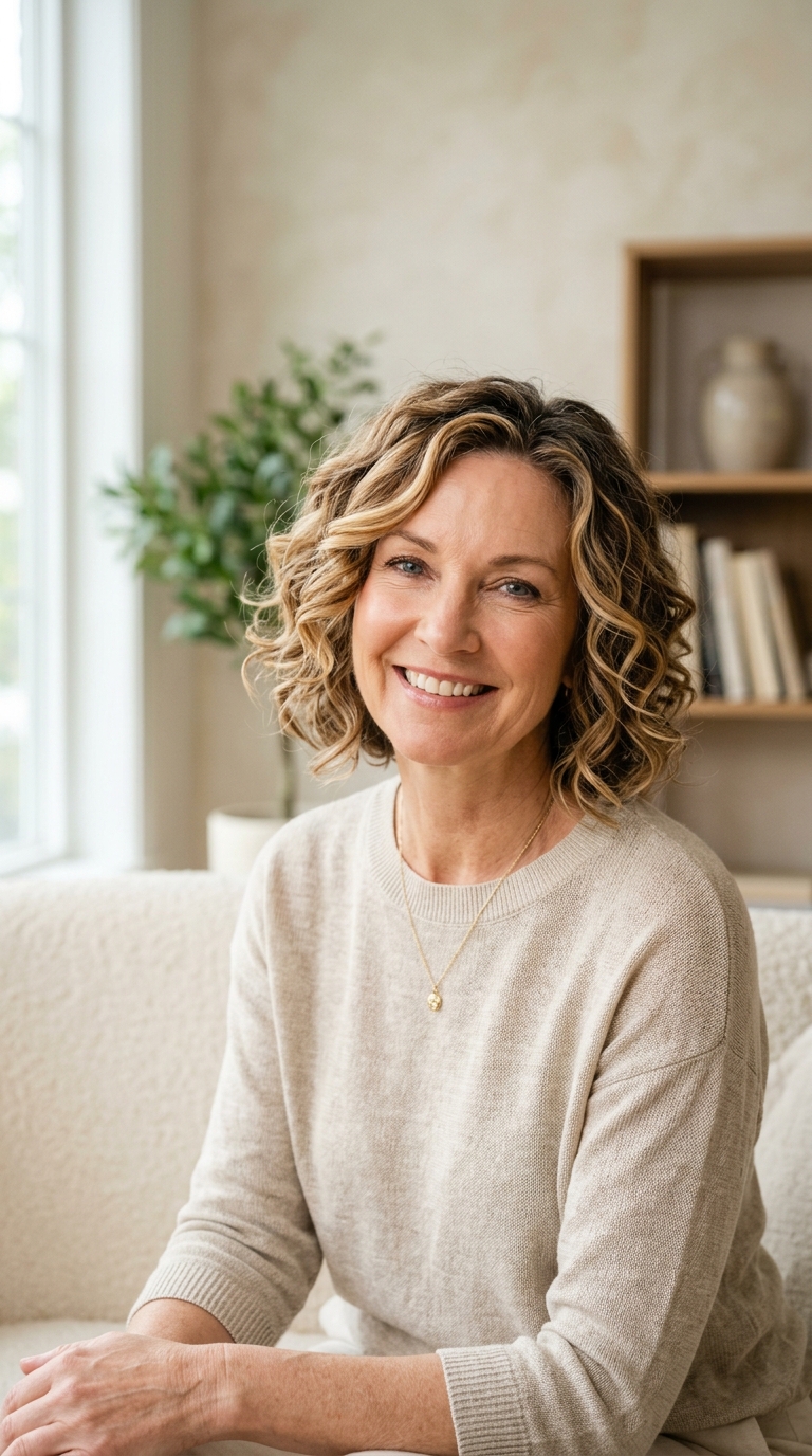 Soft Curls with Highlights