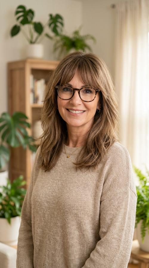 Soft Layers with Curtain Bangs