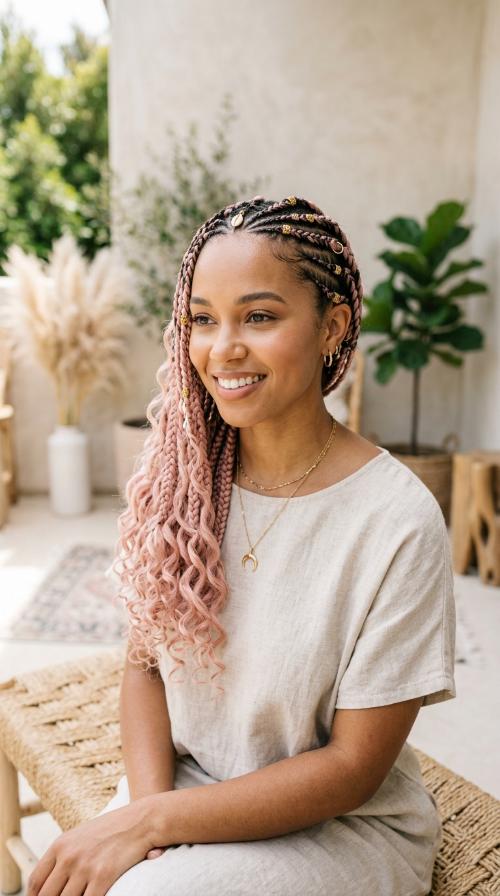 Soft Pink Tinted Boho Flip Over
