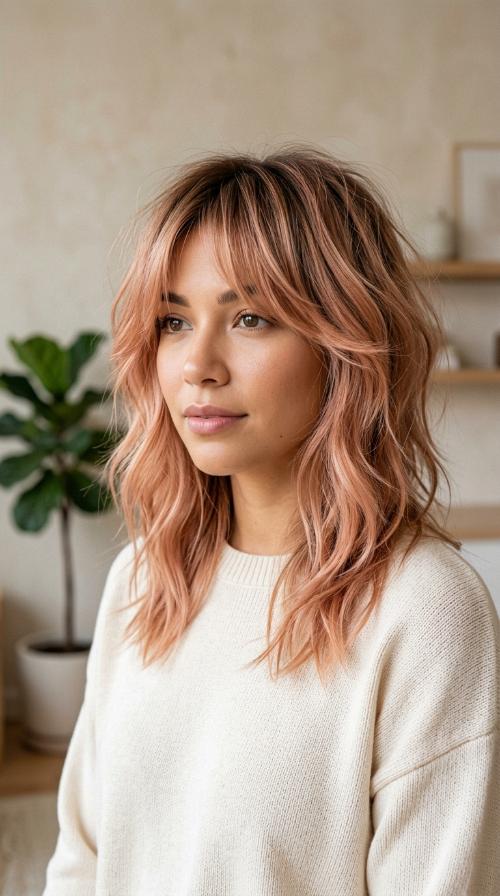 Soft Rose Gold Shag