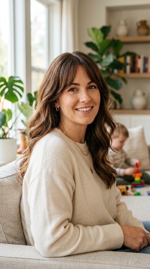 Soft Waves with Curtain Bangs