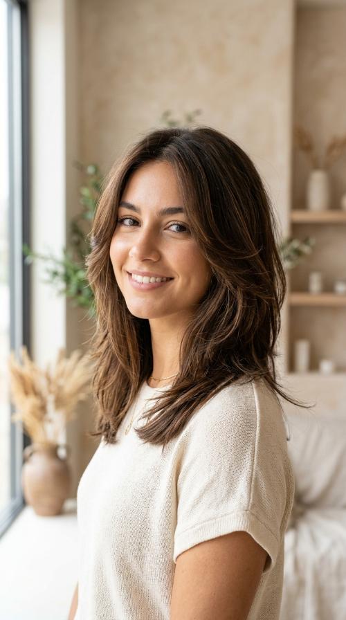 Soft Wispy Layers for Thick Hair