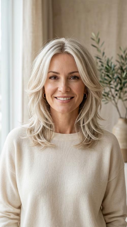 Sophisticated Platinum Feathering