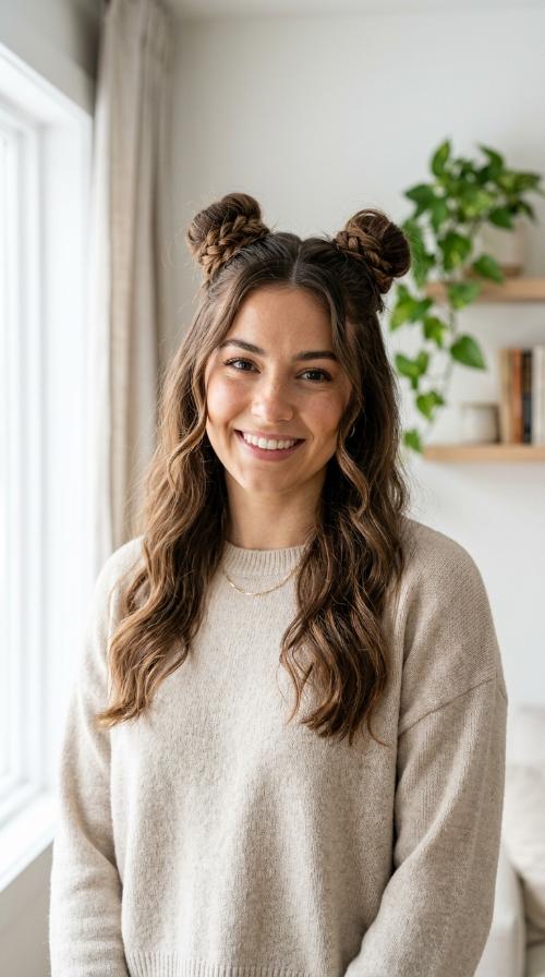 Space Bun Half-Up
