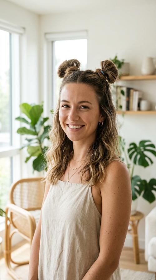 Space Bun Half-Up