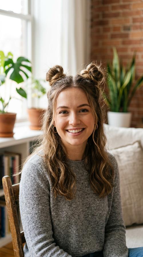 Space Bun Half-Up