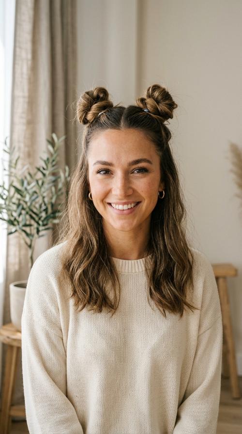 Space Buns Half-Up