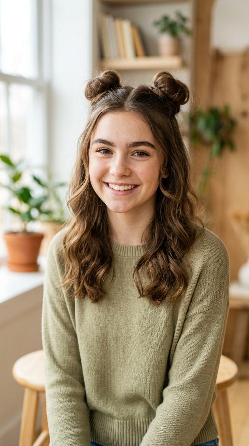 Space Buns Half-Up