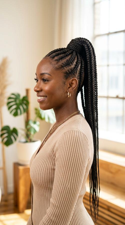Stitch Braided High Ponytail