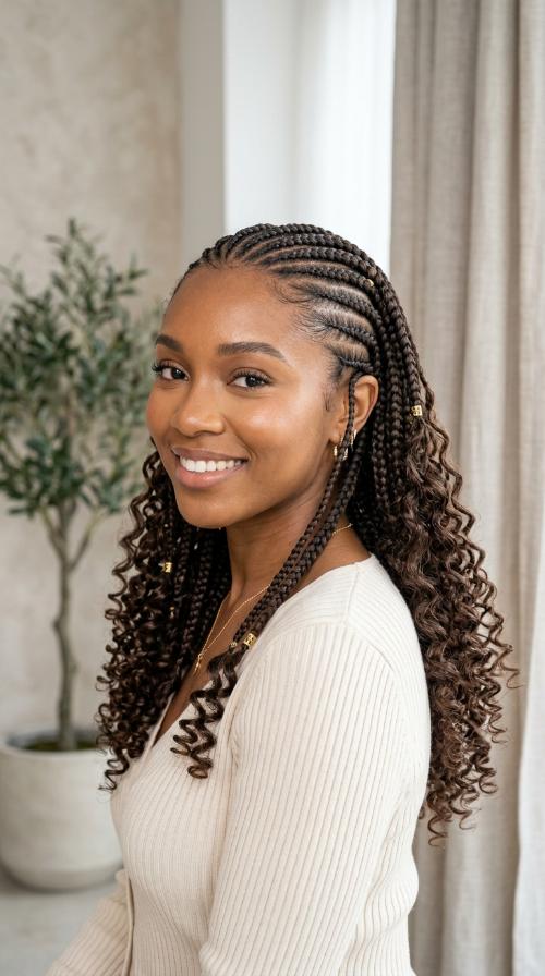Stitch Braids with Curly Ends