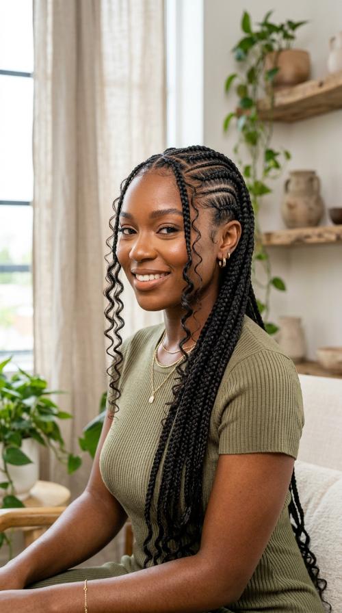 Stitch Braids with Curly Tendrils