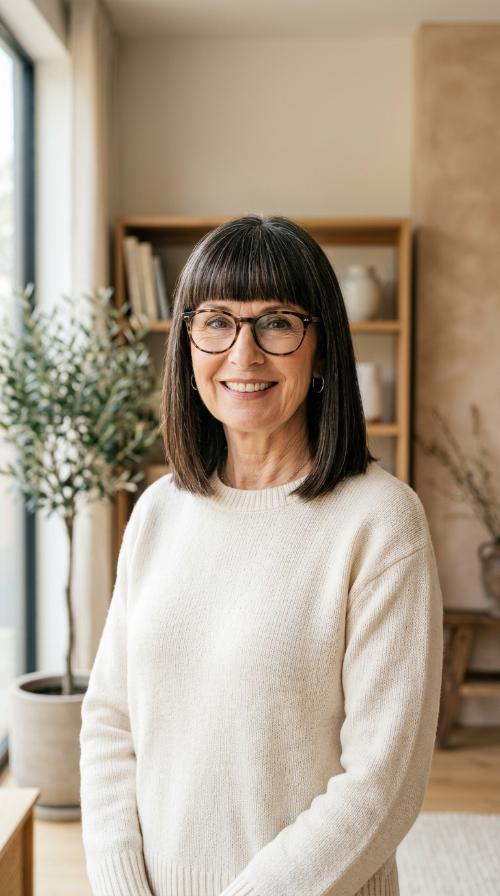 Straight Cut with Blunt Fringe