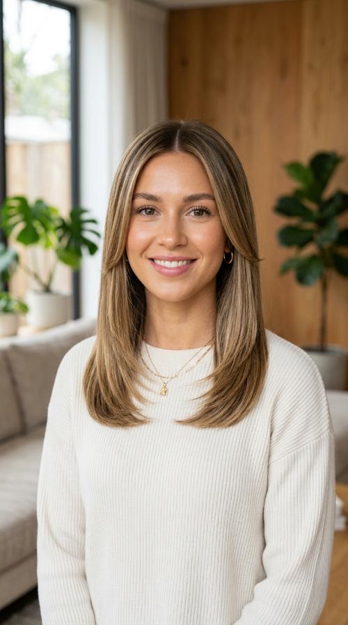 Straight Sleek Layers with Jaw-Length Framing