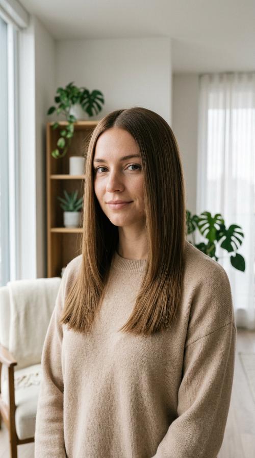 Straight with Middle Part