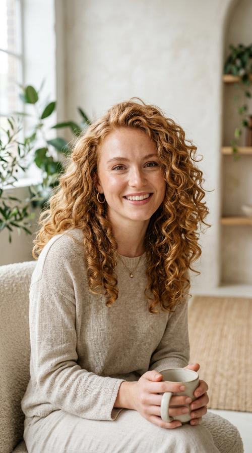 Strawberry Blonde Voluminous Curls