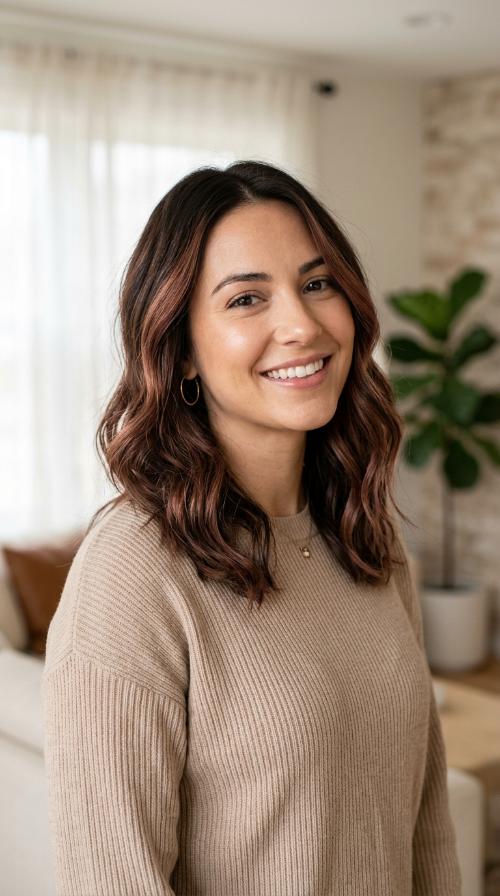 Subtle Rose Brown Balayage