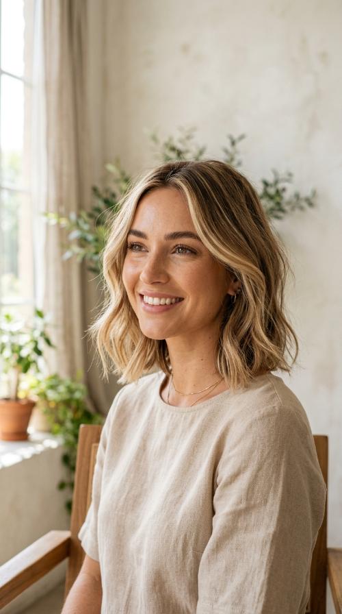 Sun-Kissed Blonde Face-Framing Highlights