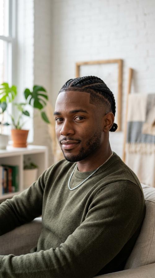 Taper Fade with Braided Top