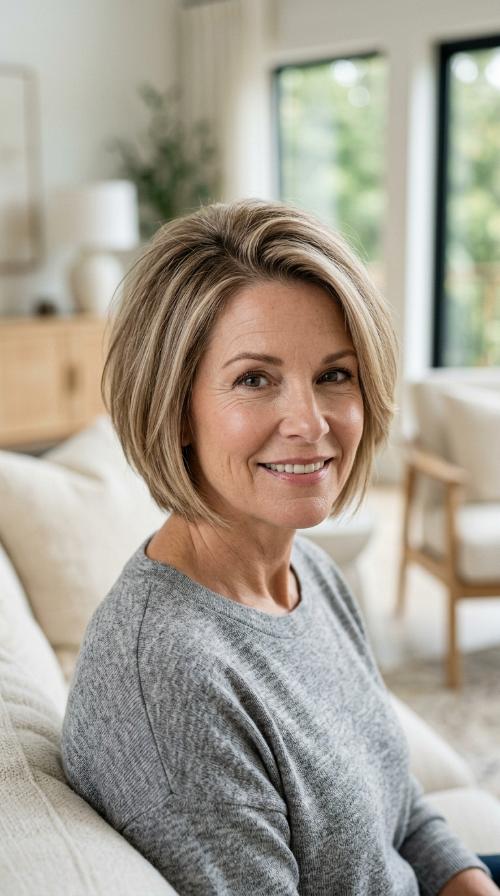 Tapered Bob with Root Lift