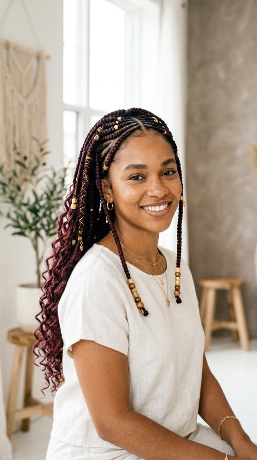 Tapered Burgundy Boho Flip Over