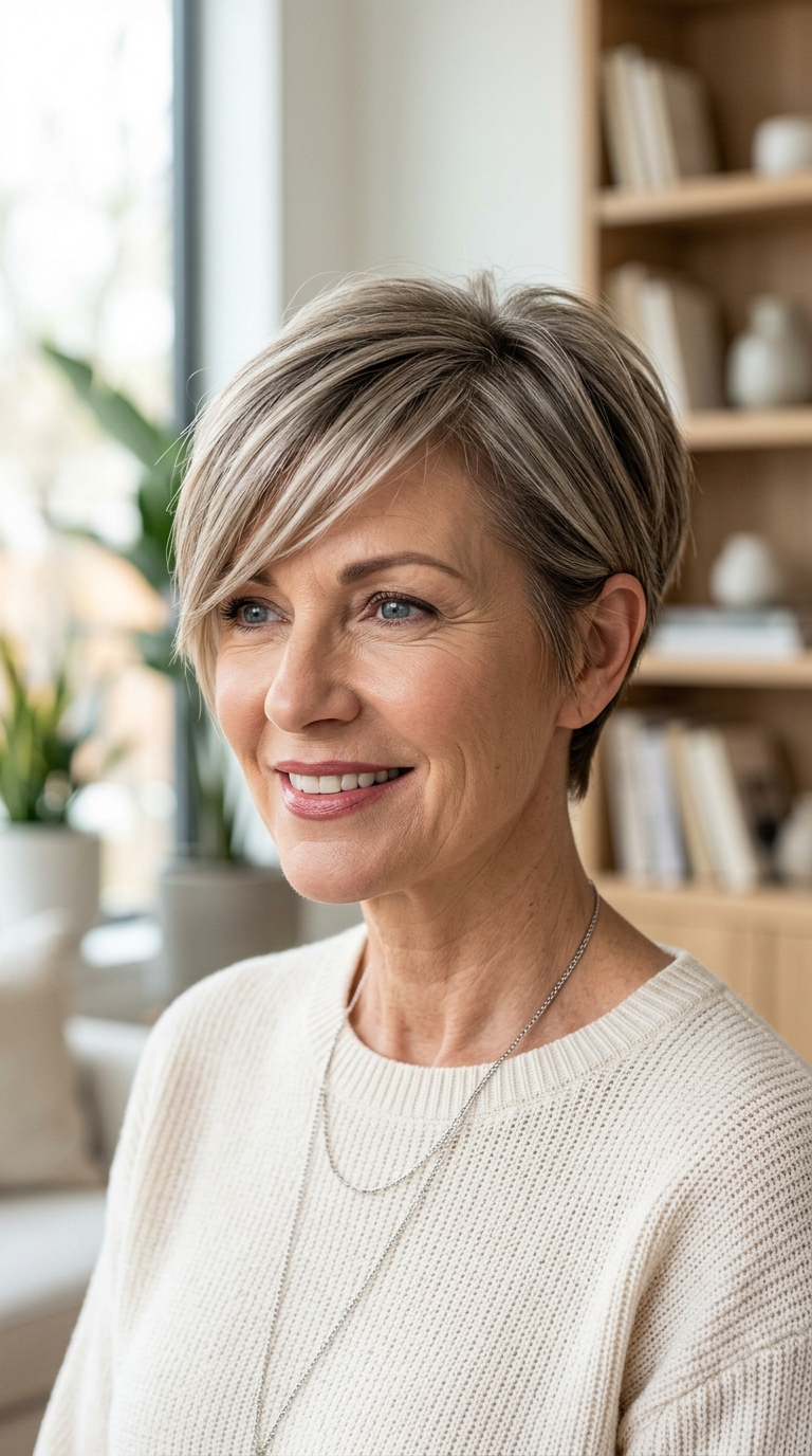 Tapered Cut with Asymmetrical Bangs