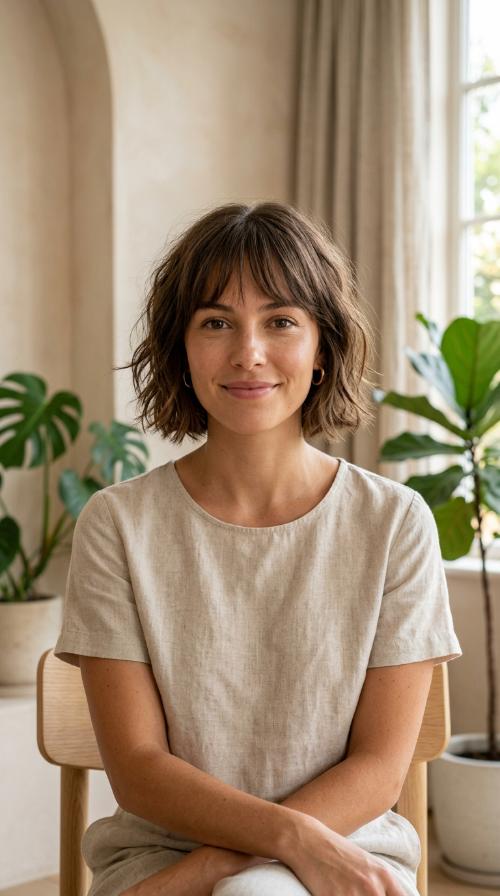 Textured French Bob with Wispy Fringe