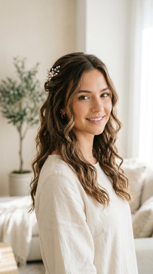 Textured Half-Up Half-Down